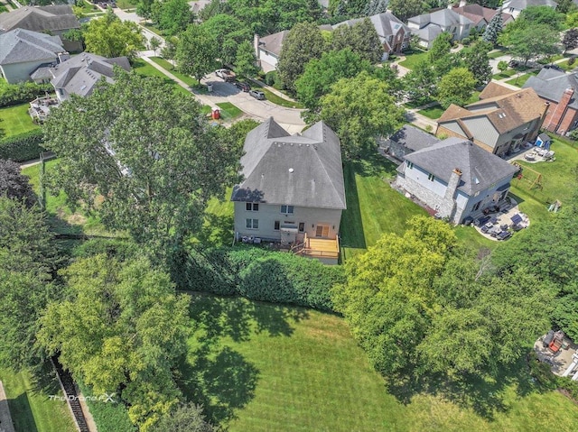 3550 E Ari Dr, Glenview, IL 60025 - aerial overview of property's location with nearby suburban area and a tree filled landscape