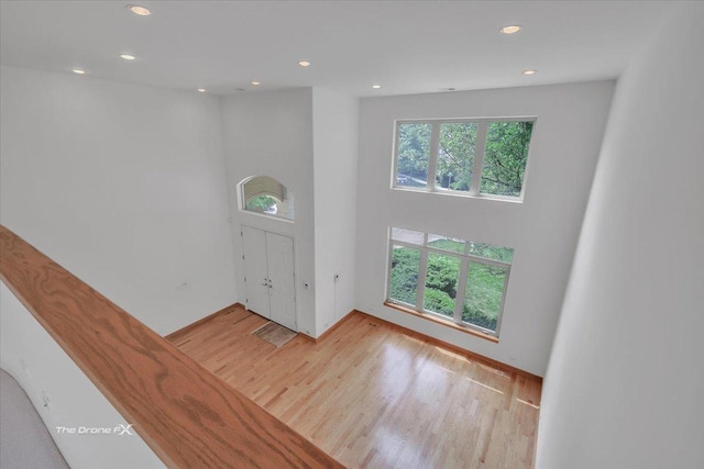 3550 E Ari Dr, Glenview, IL 60025 - foyer entrance featuring light wood-style flooring, recessed lighting, and a high ceiling