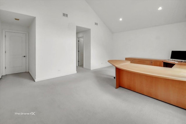 3550 E Ari Dr, Glenview, IL 60025 - office space featuring lofted ceiling, light carpet, and recessed lighting