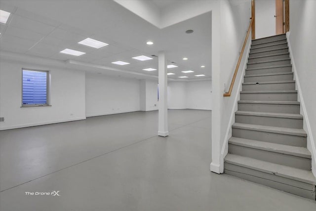 3550 E Ari Dr, Glenview, IL 60025 - stairs with concrete floors and recessed lighting