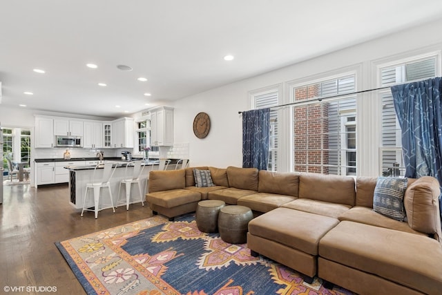 1000 S Madison Ave, La Grange, IL 60525 - living room with recessed lighting and dark wood-type flooring