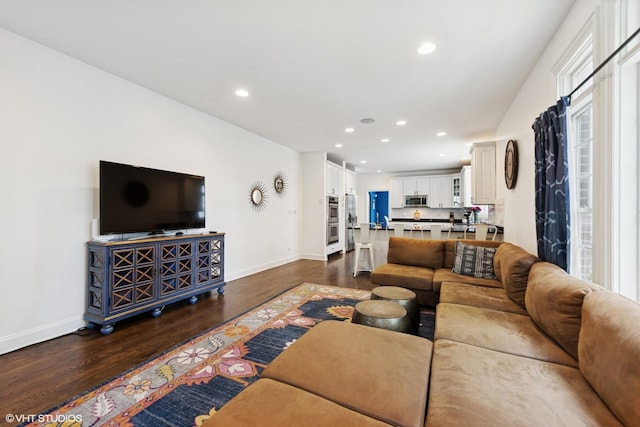 1000 S Madison Ave, La Grange, IL 60525 - living area with recessed lighting and dark wood-style floors