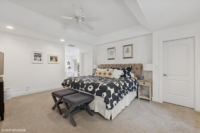 1000 S Madison Ave, La Grange, IL 60525 - bedroom with light colored carpet, recessed lighting, and a ceiling fan