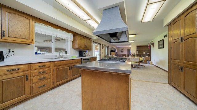 10245 W Penn Cor, Polo, IL 61064 - kitchen with brown cabinetry, stainless steel appliances, a center island, and open floor plan