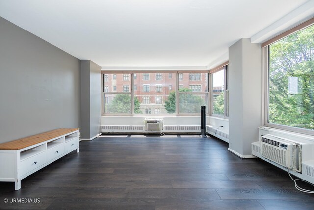 3900 N Lake Shore Dr Unit 3E, Chicago, IL 60613 - empty room featuring dark wood finished floors and a wall unit AC