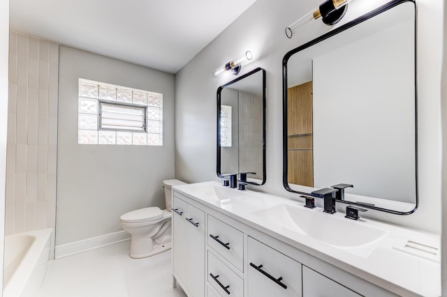 1441 Forest Rd, La Grange Park, IL 60526 - bathroom featuring double vanity and bathtub / shower combination