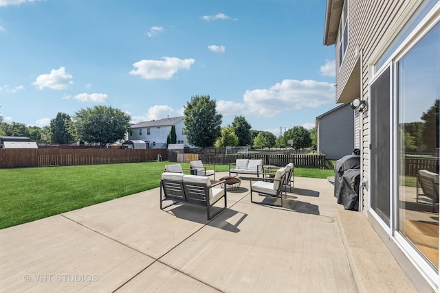 1581 Kenmore Ave, Aurora, IL 60505 - fenced backyard featuring an outdoor hangout area and a patio