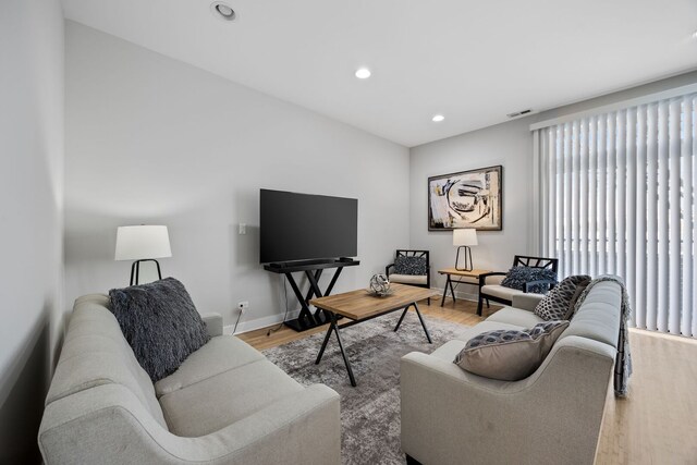3126 W Walton St Unit 2, Chicago, IL 60622 - living area with light wood-style flooring and recessed lighting