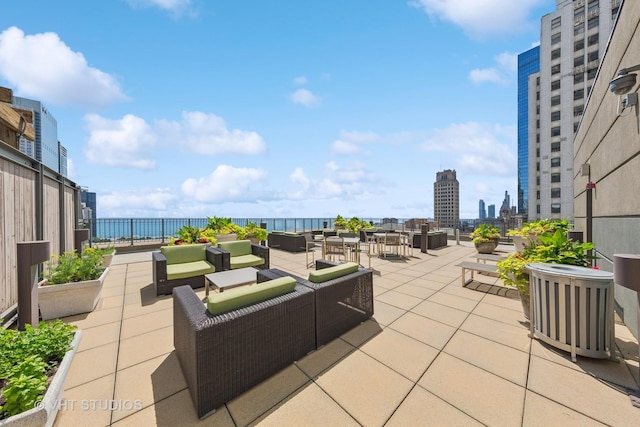 130 N Garland Ct Unit 2612, Chicago, IL 60602 - view of patio with an outdoor living space and a view of skyline