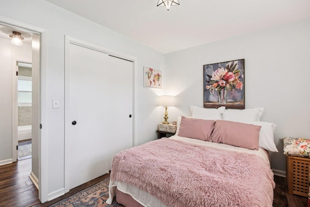 1745 Lyndale Rd, Aurora, IL 60506 - bedroom featuring dark wood-style flooring and a closet