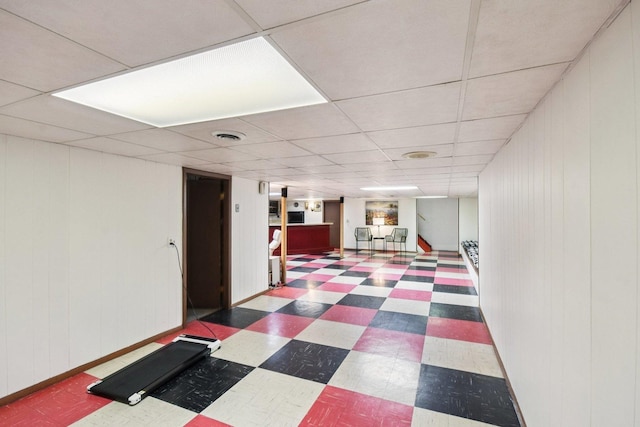 1745 Lyndale Rd, Aurora, IL 60506 - finished basement with tile patterned floors