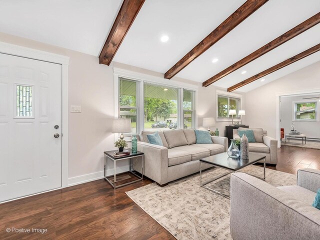18731 John Ave, Country Club Hills, IL 60478 - living area with recessed lighting, dark wood finished floors, and a baseboard radiator