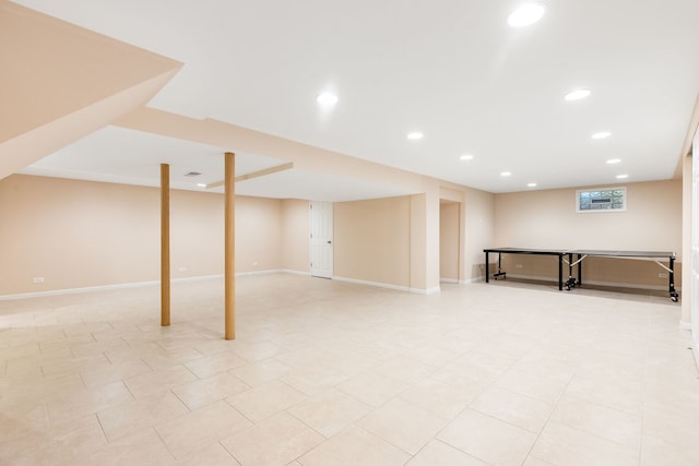 3528 Riverside Dr, Wilmette, IL 60091 - finished below grade area featuring recessed lighting and baseboards