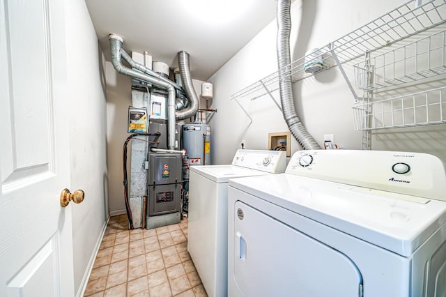 1471 Doolittle Ln, Grayslake, IL 60030 - laundry area with washing machine and dryer, water heater, and heating unit