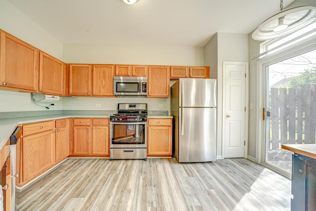 1471 Doolittle Ln, Grayslake, IL 60030 - kitchen with stainless steel appliances, light countertops, and light wood-style flooring