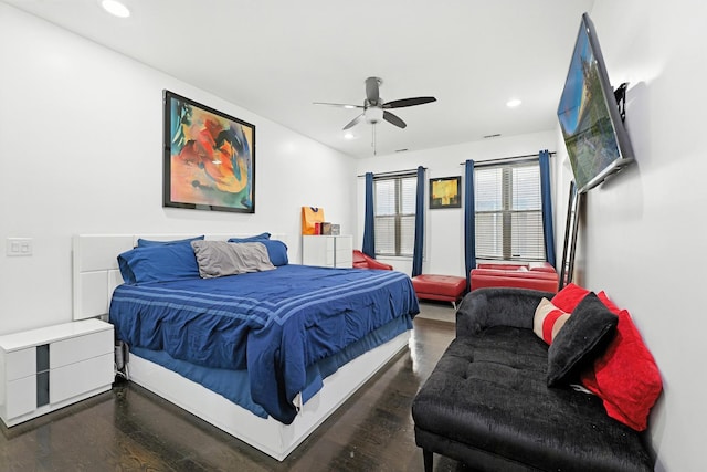 4105 S Drexel Blvd Unit 1N, Chicago, IL 60653 - bedroom with recessed lighting, wood finished floors, and ceiling fan