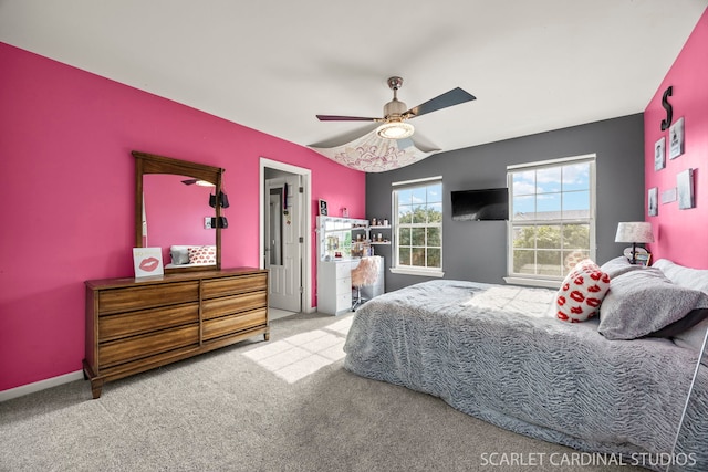 854 Preston Ln, Oswego, IL 60543 - bedroom featuring carpet flooring and a ceiling fan