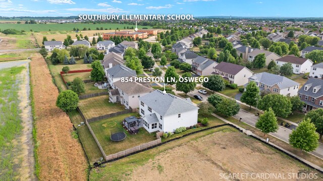 854 Preston Ln, Oswego, IL 60543 - aerial view of residential area