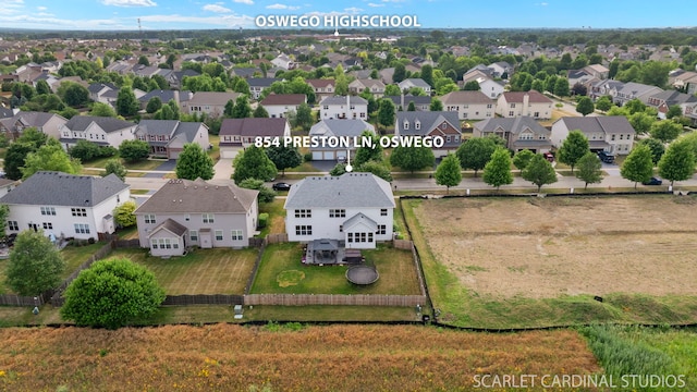 854 Preston Ln, Oswego, IL 60543 - aerial view of residential area