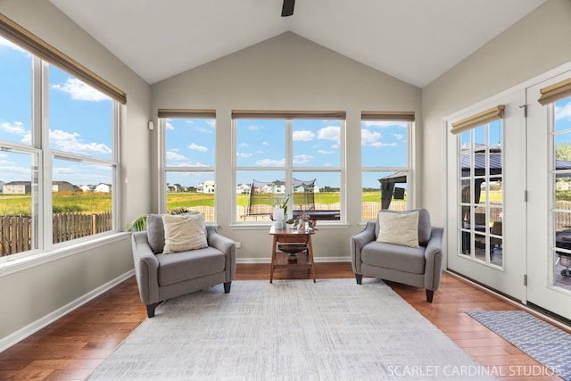 854 Preston Ln, Oswego, IL 60543 - sunroom with wood finished floors and vaulted ceiling