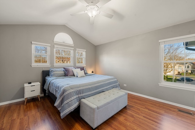 5462 Ridge Xing, Hanover Park, IL 60133 - bedroom with vaulted ceiling, wood finished floors, and ceiling fan