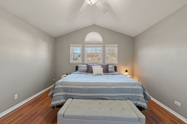 5462 Ridge Xing, Hanover Park, IL 60133 - bedroom featuring wood finished floors, lofted ceiling, and ceiling fan