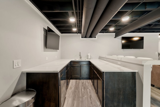 5462 Ridge Xing, Hanover Park, IL 60133 - bar with light wood-style floors and beverage cooler