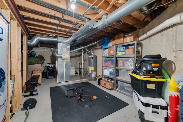 5462 Ridge Xing, Hanover Park, IL 60133 - unfinished basement featuring water heater and heating unit
