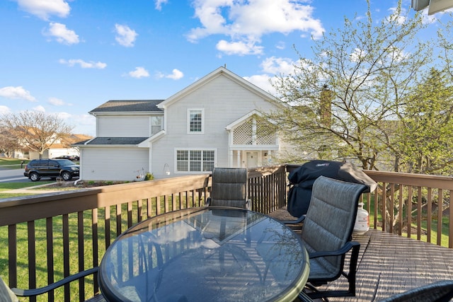 5462 Ridge Xing, Hanover Park, IL 60133 - wooden terrace featuring outdoor dining area