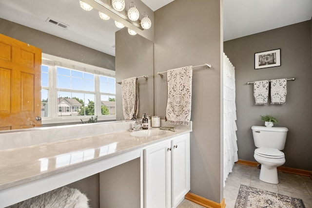2551 Fallbrook Dr, Hampshire, IL 60140 - bathroom with vanity, tile patterned floors, and a shower with curtain