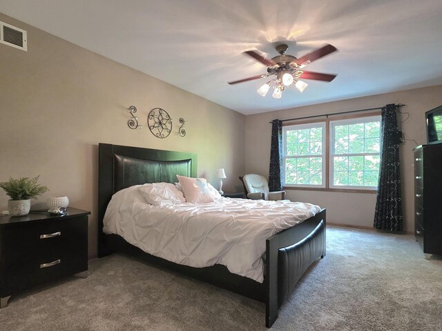 17207 Arrow Head Dr, Lockport, IL 60441 - bedroom with light carpet and ceiling fan