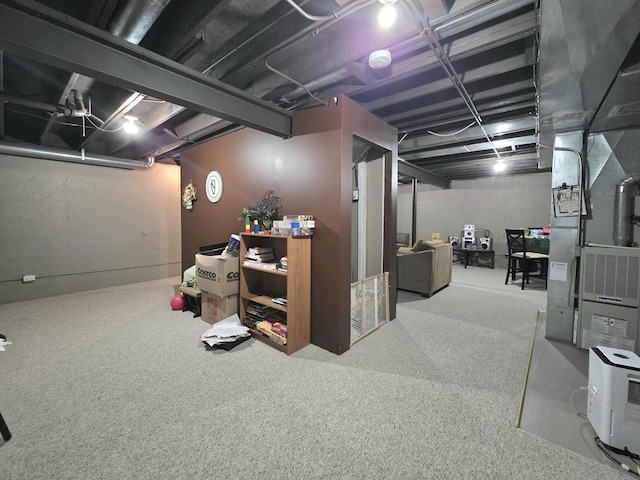 17207 Arrow Head Dr, Lockport, IL 60441 - unfinished basement with carpet and heating unit