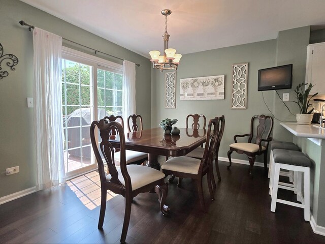 17207 Arrow Head Dr, Lockport, IL 60441 - dining space featuring a chandelier and dark wood-style flooring