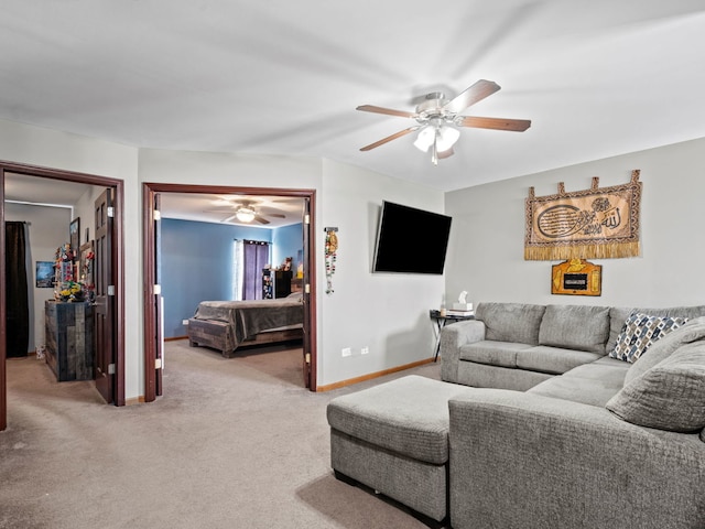 17240 Arrow Head Dr Unit 17240, Lockport, IL 60441 - living area with ceiling fan and light carpet