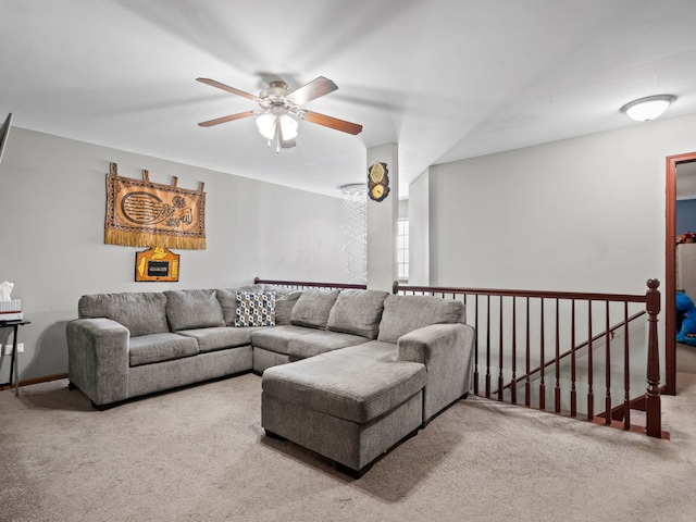 17240 Arrow Head Dr Unit 17240, Lockport, IL 60441 - living room with carpet and a ceiling fan
