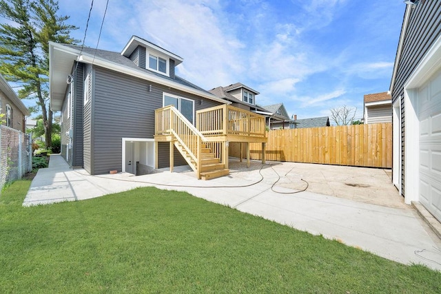 5414 W Haddon Ave, Chicago, IL 60651 - rear view of house with a patio, a wooden deck, and stairs