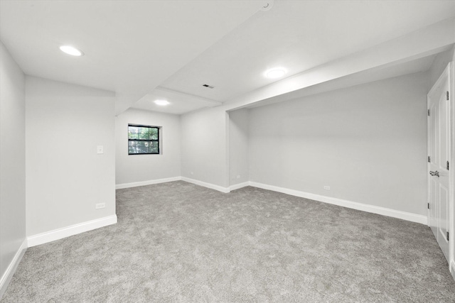 1363 E 64th St Unit 1, Chicago, IL 60637 - below grade area featuring carpet floors and recessed lighting