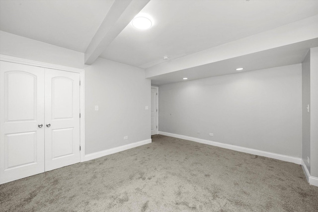 1363 E 64th St Unit 1, Chicago, IL 60637 - finished below grade area featuring carpet and recessed lighting