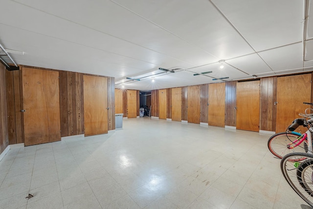5715 129th St Unit 1A, Crestwood, IL 60418 - finished below grade area featuring wooden walls and light floors