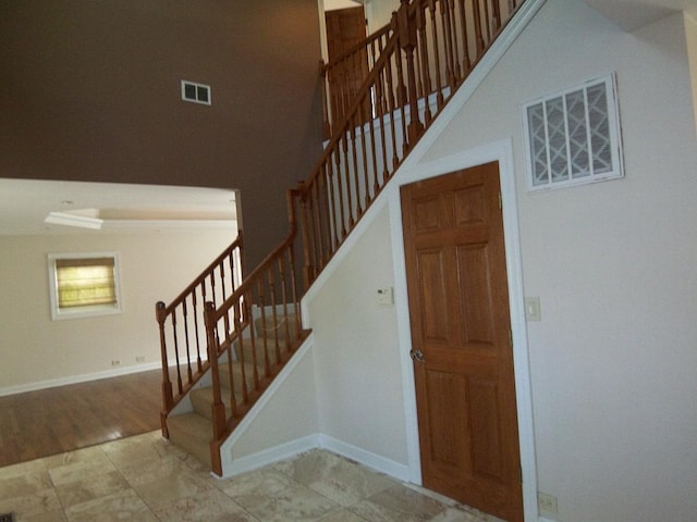 623 Willow Ln, Elk Grove Village, IL 60007 - staircase with baseboards