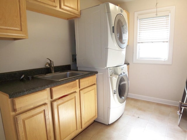 623 Willow Ln, Elk Grove Village, IL 60007 - laundry room with stacked washer / drying machine and cabinet space