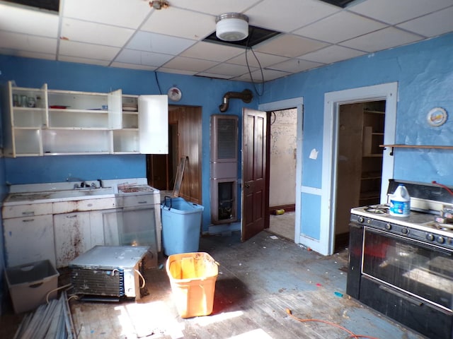 8417 S Mackinaw Ave, Chicago, IL 60617 - kitchen featuring range with gas cooktop and a drop ceiling