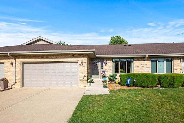 833 Winter Park Dr Unit 833, New Lenox, IL 60451 - single story home with brick siding, concrete driveway, a front yard, an attached garage, and roof with shingles