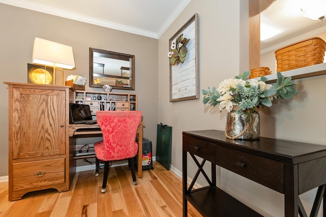 833 Winter Park Dr Unit 833, New Lenox, IL 60451 - office area with ornamental molding and light wood-style floors