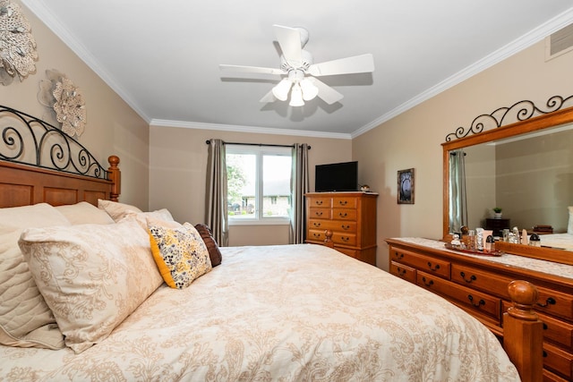833 Winter Park Dr Unit 833, New Lenox, IL 60451 - bedroom featuring ornamental molding and a ceiling fan