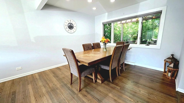 517 Appletree Ln, Deerfield, IL 60015 - dining space with wood finished floors, recessed lighting, and a baseboard heating unit