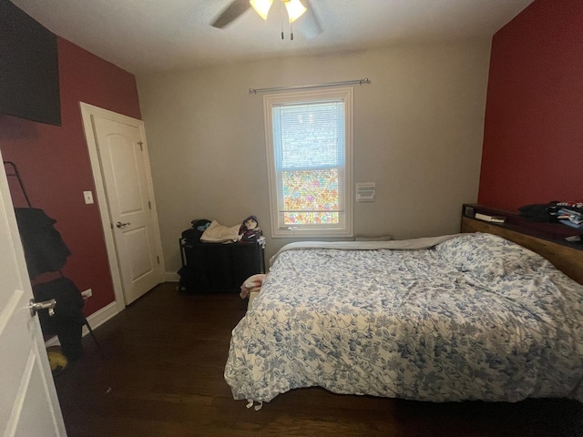8233 S Manistee Ave, Chicago, IL 60617 - bedroom with dark wood-type flooring and ceiling fan
