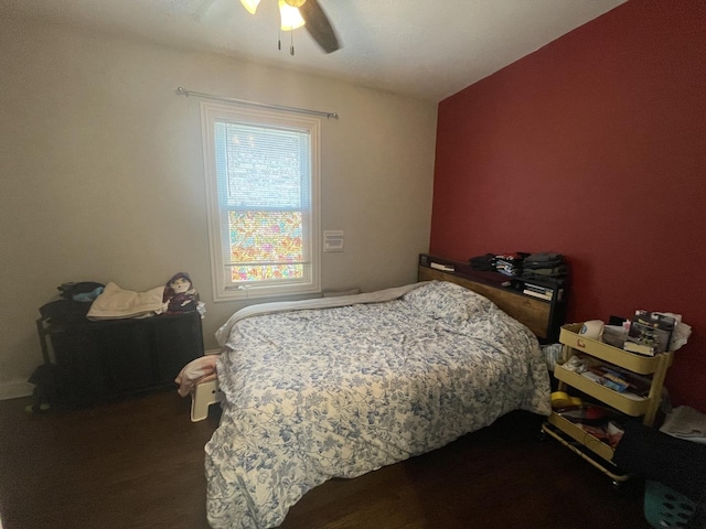 8233 S Manistee Ave, Chicago, IL 60617 - bedroom with dark wood-type flooring and ceiling fan