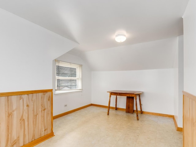 4923 W School St, Chicago, IL 60641 - additional living space featuring lofted ceiling and tile patterned floors