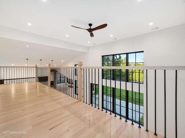 118 Lockerbie Ln, Wilmette, IL 60091 - spare room with ceiling fan, light wood finished floors, and recessed lighting